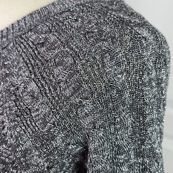 Jones New York Signature Metallic Cable-Knit Sweater - Picture 2 of 10